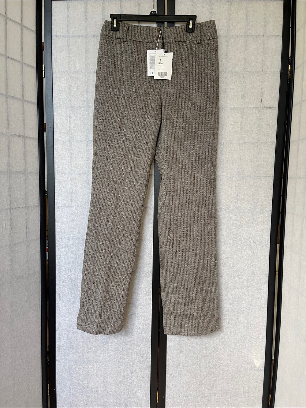Carlisle Ribbed Straight-Leg Trousers in Taupe Heather Brando